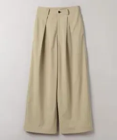 JEANASISリネンライクステッチパンツ　ワイドパンツ　ベージュ