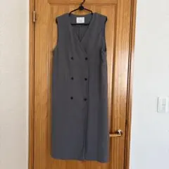 ロングベスト グレー ダブルボタンのサムネイル