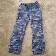 ​GapKids ギャップキッズ 迷彩柄ジョガーパンツ ブルー 130 裏地付き