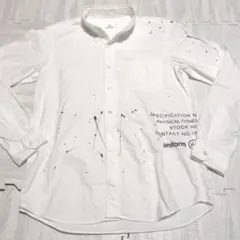 美品　uniform experiment ドリッピング　シャツ 白　長袖のサムネイル