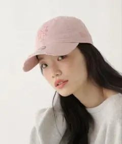 Heather ヘザー NEW ERA コラボ NY ダメージキャップ ピンクのサムネイル