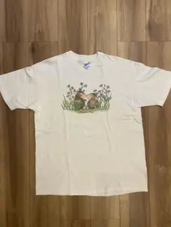 90s USA製 hanes BEEFY-T アート グッドデザイン