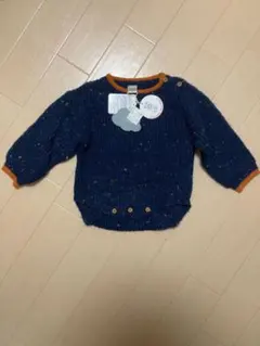 ネイビー 長袖ニットセーター サイズ80