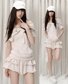 ANDWANG Fluffy Ribbon Knit Set - メルカリ