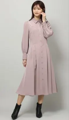 MISCH MASCH パールショルダーシャツワンピース ピンク Mサイズ