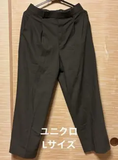 ユニクロ　ワイドパンツ　カーキ　Lサイズ