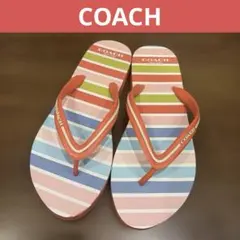 COACH コーチ　ストライプ ビーチサンダル　サイズ24.5cm〜25cmのサムネイル
