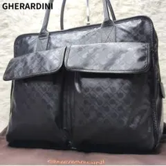 美品✨ゲラルディーニ トートバッグ ソフティ ブラック ゴールド金具 総柄