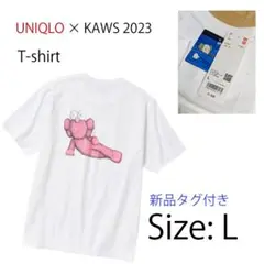 【タグ付新品】L UNIQLO KAWS UT Tシャツ ピンク ユニクロ