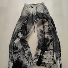 リメイクデニム　ジーパン　フレア　Y2K　グランジ　BLACK　JEANSのサムネイル