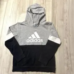 adidas フード付きパーカー 160サイズ グレー/ブラック