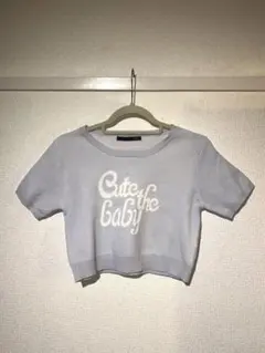 Heather ロゴ クロップド 半袖ニット