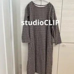 studio CLIP チェック柄 ロングワンピース