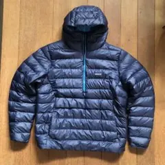 【クリーニング済】patagonia フード付きダウンジャケット L ネイビー