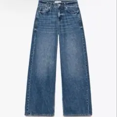 美品 ZARA ミッドライズlong-length wide-legデニム 36