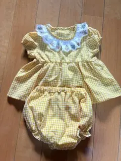 美品　チェック柄セット セットアップ　黄色