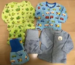 フリースパジャマ 腹巻 80サイズ 車 カエル 犬 動物