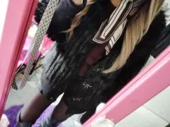 Rady レディー ファー ブラック カーディガン ファートップス アウター M