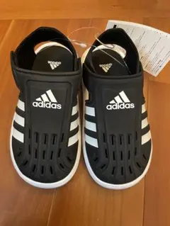 adidas サンダル 黒白 16.0