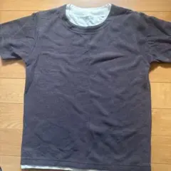 ダークグレー コットン混紡 Tシャツ