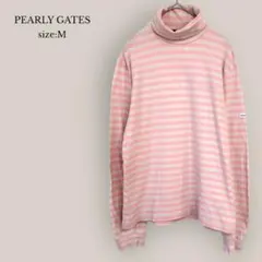 PEARLY GATESタートルネックネックカットソー　ゴルフウェア　ピンク