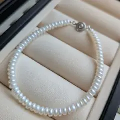 パールブレスレット　淡水パール　本真珠　ホワイト　デイリー　冠婚葬祭　新品