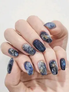 銀河デザイン ネイルチップセット　宇宙　星空 夜空　キラキラ　開運