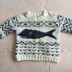 クジラデザイン ニットセーター 約95cm