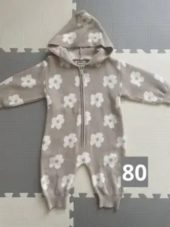 花柄フード付きロンパース♡80㎝