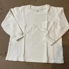 UNIQLO 長袖カットソー 110 白　ポケット付き