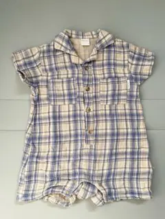 バースデイ tete atete チェックシャツロンパース 70 テータテート