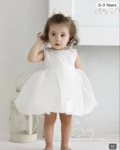 ベビードレス　ハーフイヤー　フォト　白