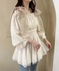 長袖シフォンブラウスのサムネイル