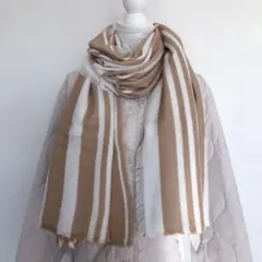 ストライプストール　ベージュ/ホワイト　男女兼用