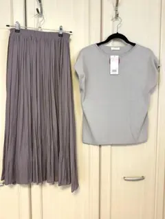 新品　ビームスハート　フレンチスリーブプルオーバー　フレアスカートセット