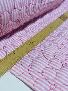 1m イブルキルト　さくらんぼ　ボーダー柄　生地