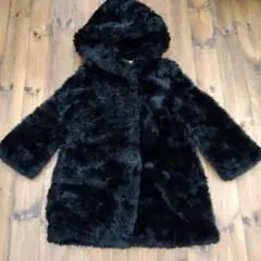 EMODA ブラック フード付きファーコート サイズF