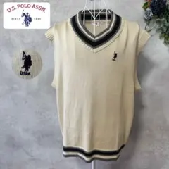 【U.S. POLO ASSN】刺繍ロゴ ニットベスト ユニセックス