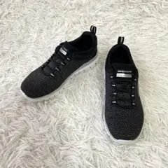 美品✨スケッチャーズ スニーカー Memory Formブラック ラメ 23