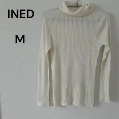 INED イネド タートルネック リブタートルネック ホワイト 白 M