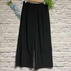 【超美品】オペークドットクリップ イージー ワイドパンツ ブラック L