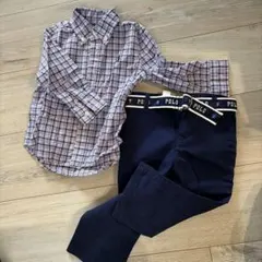 ポロ　シャツ　ベルト付きズボン　セットアップ