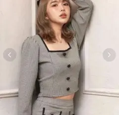 darichダーリッチ　チェックパイピングトップス