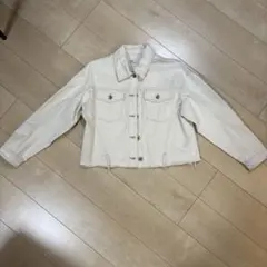 ZARA デニムジャケット アイボリー ショート丈 XS レディース Gジャン