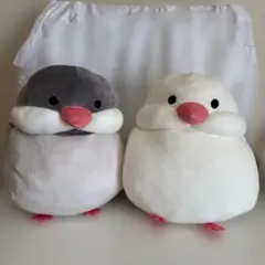 しまむら ぬいぐるみ 白文鳥 シルバー 文鳥 ダイカットクッション 約30cm 美品】しまむら ふっくら文鳥のぬいぐるみ 3色セット - メルカリ