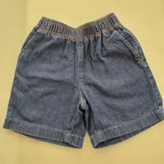 デニムカラー ハーフパンツ ゴムウエスト