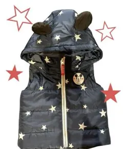 H&M ミッキー星柄耳付きダウンベスト