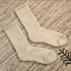 暖かい靴下◆ウール100%、モンゴル産◆オーガニックホワイト