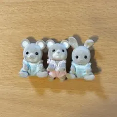 シルバニアファミリー　赤ちゃん　ベビー　ネズミ　ウサギ　初期　3体まとめ売り