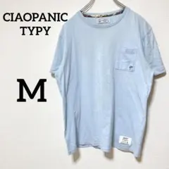 チャオパニックティピー　クルーネック半袖Tシャツ　春夏　ヤシの木刺繍　胸ポケット